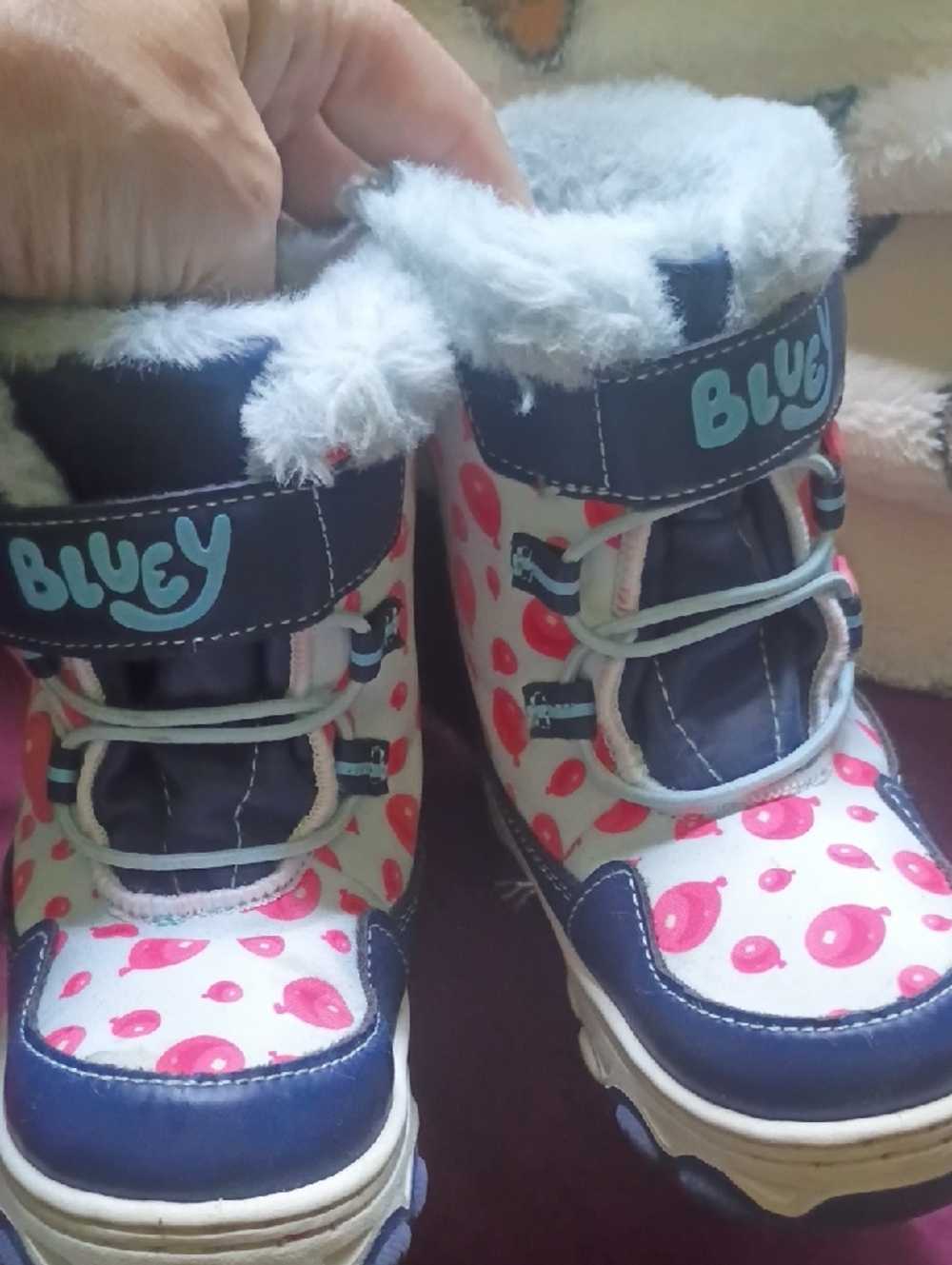 Kids Winter Boots in Navy and Pink